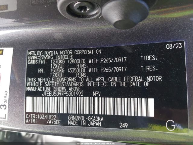 2023 TOYOTA 4RUNNER JTEEU5JR7P5301992 Photo 8