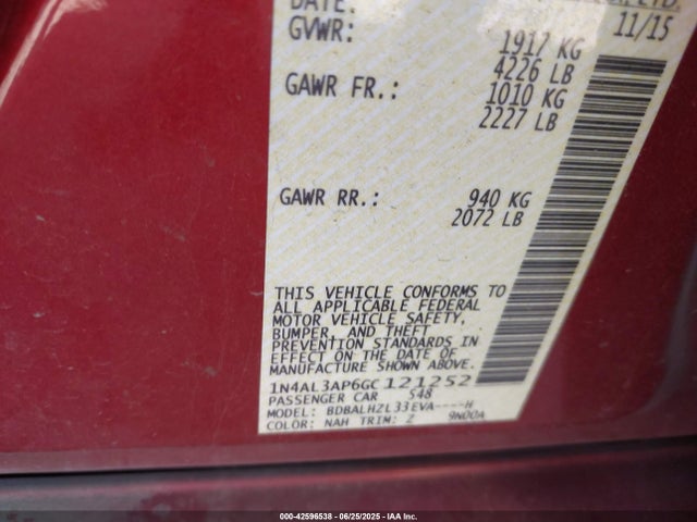 1N4AL3AP6GC121252 Nissan 2016