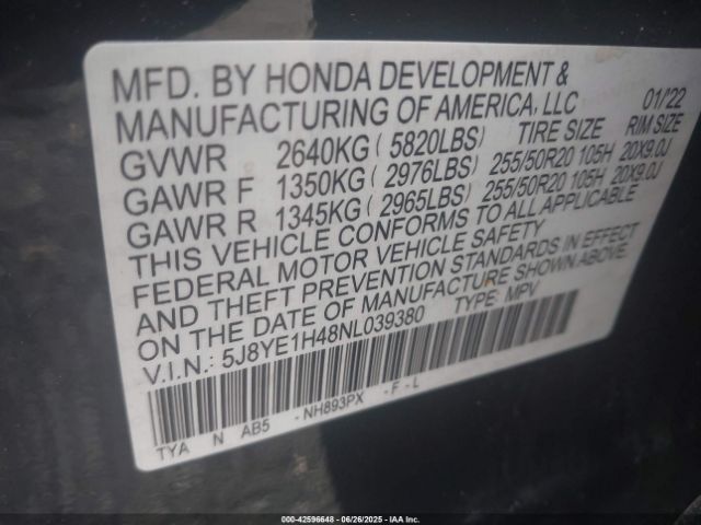 2022 ACURA MDX 5J8YE1H48NL039380 Photo 8
