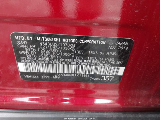 2020 MITSUBISHI OUTLANDER SPORT JA4AR3AUXLU013861 Photo 8