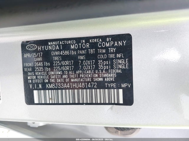 Hyundai gdi nu 2017 KM8J33A41HU481472 Image 9