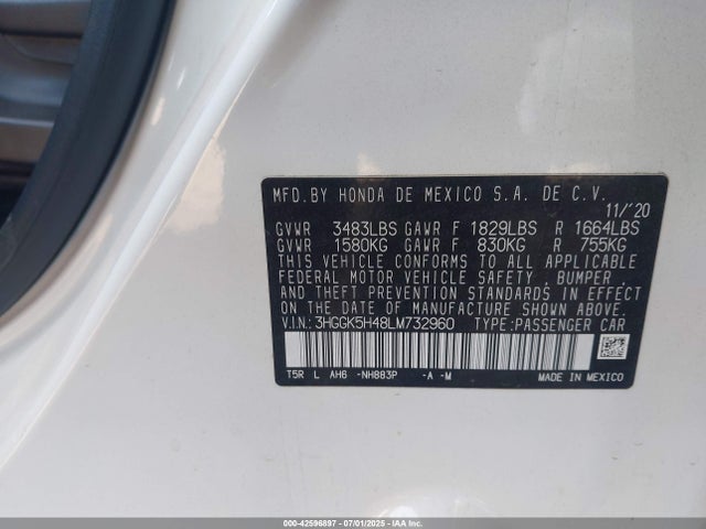 3HGGK5H48LM732960 Honda l15b1