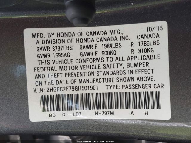 2HGFC2F79GH501901 Honda k20c2