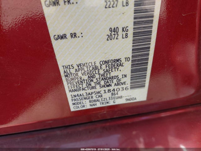 1N4AL3AP5HC184036 Nissan 2017