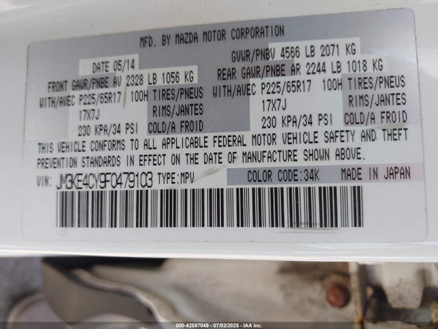 JM3KE4CY9F0479103 Mazda py