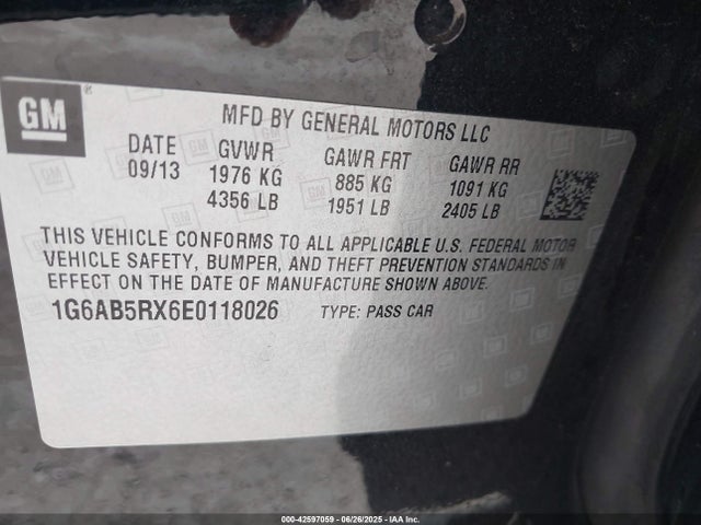 1G6AB5RX6E0118026 Cadillac ltg