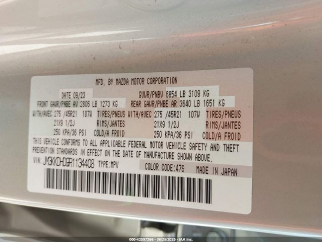 2024 MAZDA CX-90 JM3KKDHD9R1134408 Photo 8