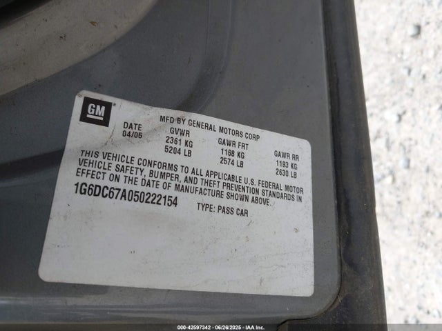 2005 CADILLAC STS 1G6DC67A050222154 Photo 8