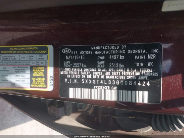 2016 KIA OPTIMA 5XXGT4L33GG084424 Photo 8