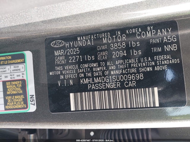 Hyundai mpi nu pe 2025 KMHLM4DG1SU009698 Image 9