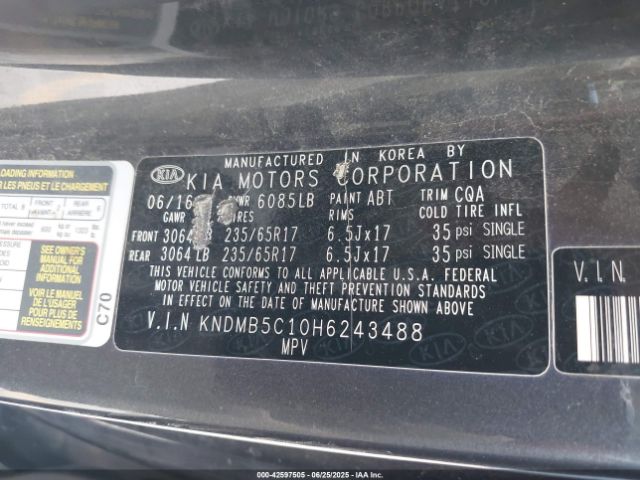 KNDMB5C10H6243488 KIA 2017