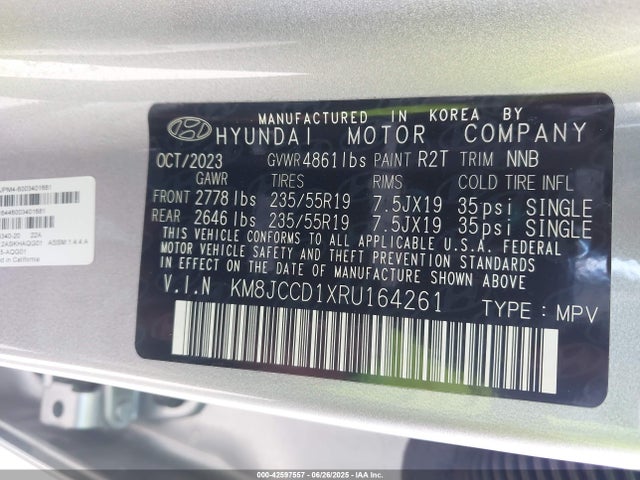 KM8JCCD1XRU164261 Hyundai t-gdi gamma ii