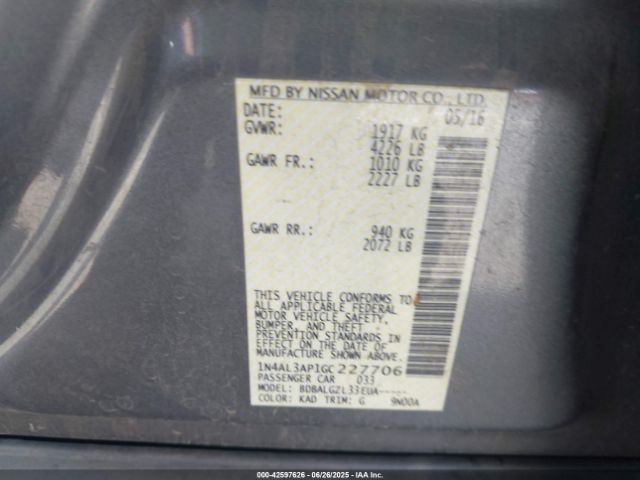 1N4AL3AP1GC227706 Nissan 2016