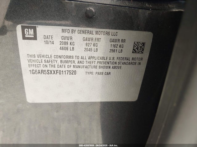 2015 CADILLAC CTS 1G6AR5SXXF0117520 Photo 8