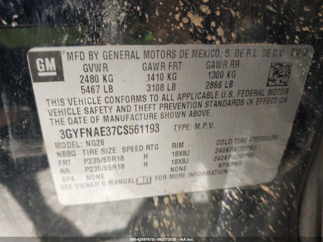 2012 CADILLAC SRX 3GYFNAE37CS561193 Photo 8