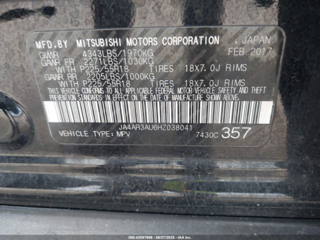 2017 MITSUBISHI OUTLANDER SPORT JA4AR3AU6HZ038041 Photo 8