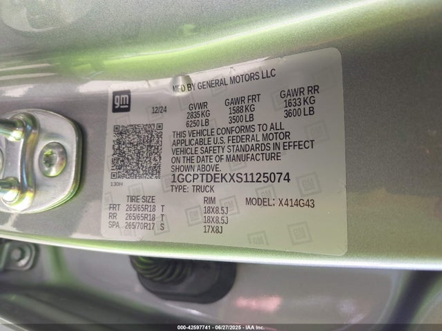 1GCPTDEKXS1125074 Chevrolet l3b