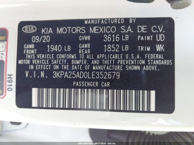 3KPA25AD0LE352679 KIA gammaii 1.6mpi+cvt
