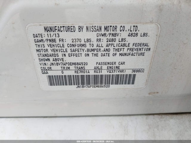 Infiniti Q50 2014 JN1BV7AP0EM684520 Image 9