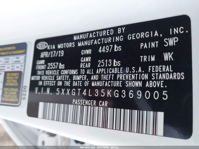 5XXGT4L35KG369005 KIA gdi