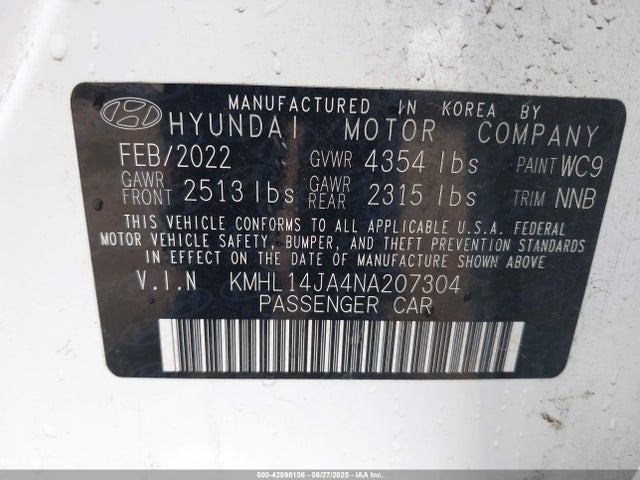 KMHL14JA4NA207304 Hyundai gdi theta iii