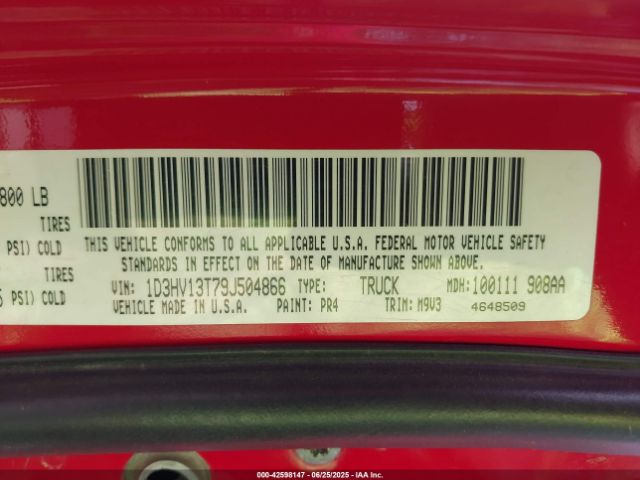 2009 DODGE RAM 1500 1D3HV13T79J504866 Photo 8