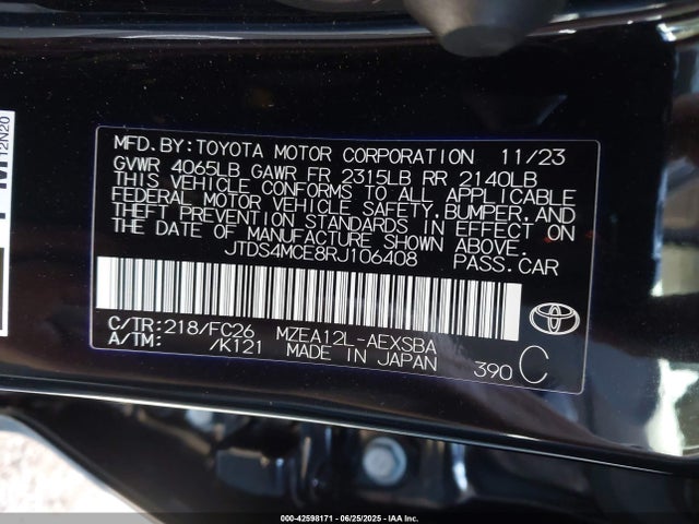 JTDS4MCE8RJ106408 Toyota m20a-fks