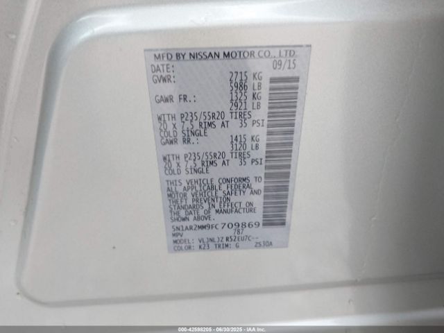 2015 NISSAN PATHFINDER 5N1AR2MM9FC709869 Photo 8