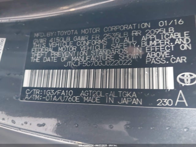 Scion 2ar-fe 2016 JTKJF5C70GJ022022 Image 9