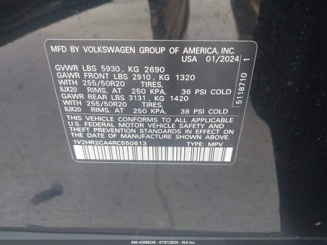 Volkswagen tsi 2024 1V2HR2CA4RC550613 Image 9