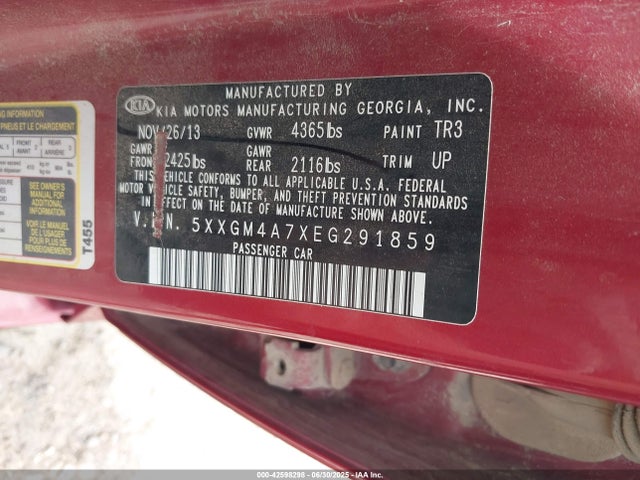 5XXGM4A7XEG291859 KIA dohc gdi theta ii