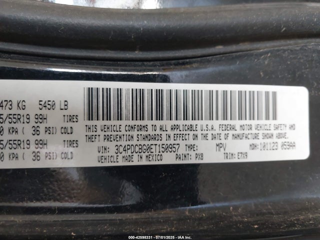 3C4PDCBG0ET150957 Dodge Journey