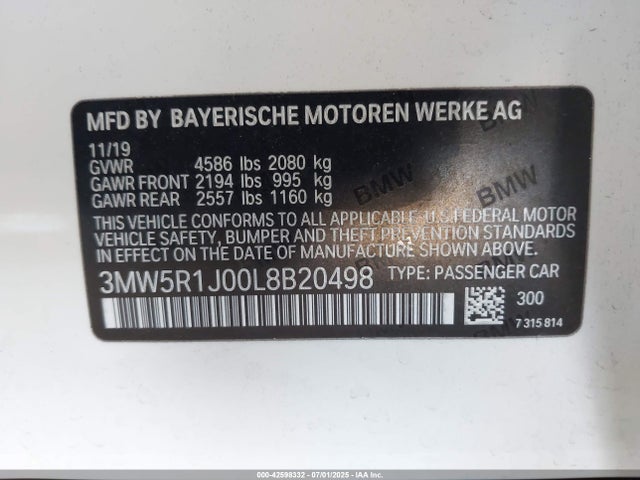 3MW5R1J00L8B20498 BMW 2020