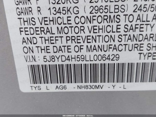 2020 ACURA MDX 5J8YD4H59LL006429 Photo 8