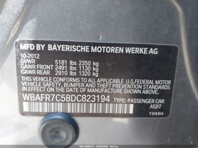 2013 BMW 535I WBAFR7C58DC823194 Photo 8