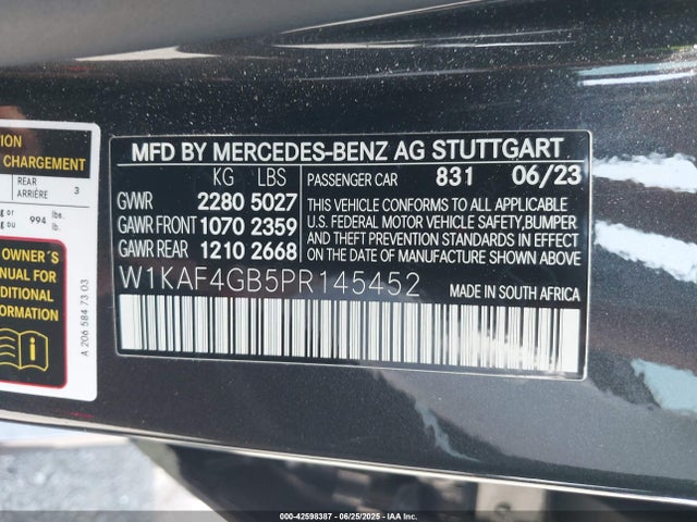 Mercedes-Benz m254 2023 W1KAF4GB5PR145452 Image 9