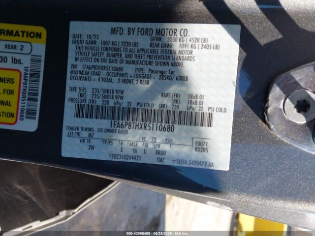1FA6P8THXR5110680 Ford 4v