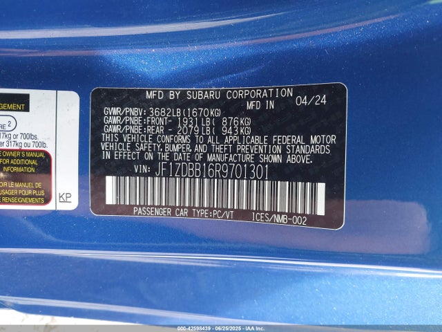 Subaru na 2024 JF1ZDBB16R9701301 Image 9