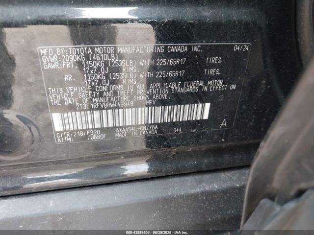 2T3F1RFV8RW449949 Toyota a25a-fks