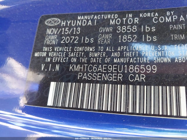 Hyundai dohc t-gdi gamma 2014 KMHTC6AE9EU186599 Image 9