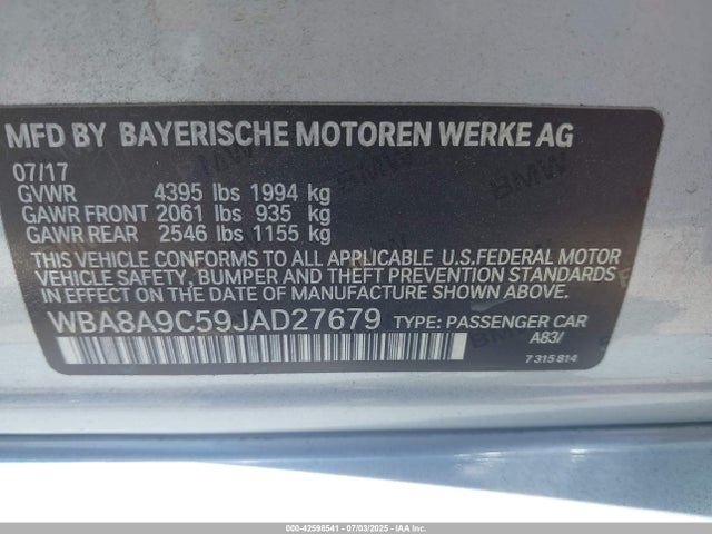 BMW 2018 2018 WBA8A9C59JAD27679 Image 9