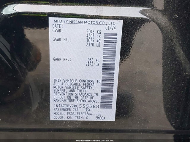 Nissan Leaf 2024 1N4AZ1BV2RC555588 Image 9