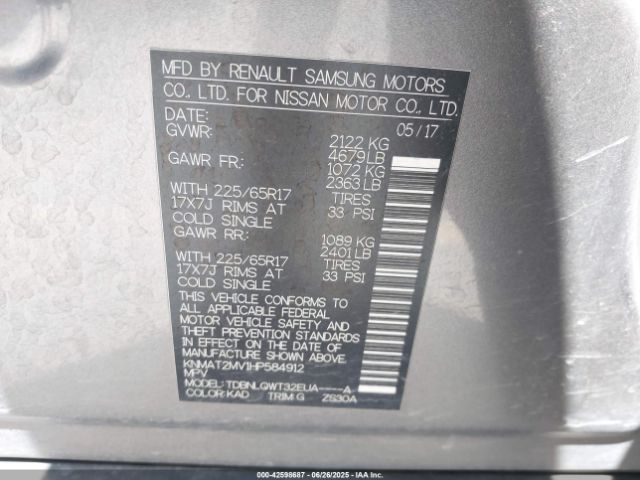 2017 NISSAN ROGUE KNMAT2MV1HP584912 Photo 8