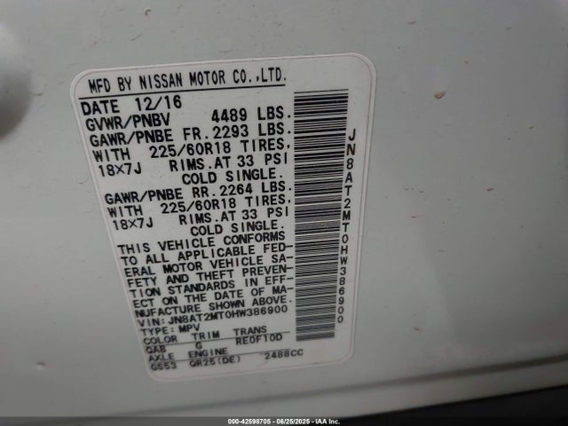 Nissan 2017 2017 JN8AT2MT0HW386900 Image 9