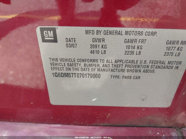 2007 CADILLAC CTS 1G6DM57T070179060 Photo 8