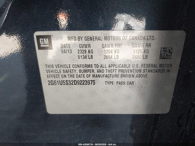 2013 CADILLAC XTS 2G61U5S32D9223975 Photo 8