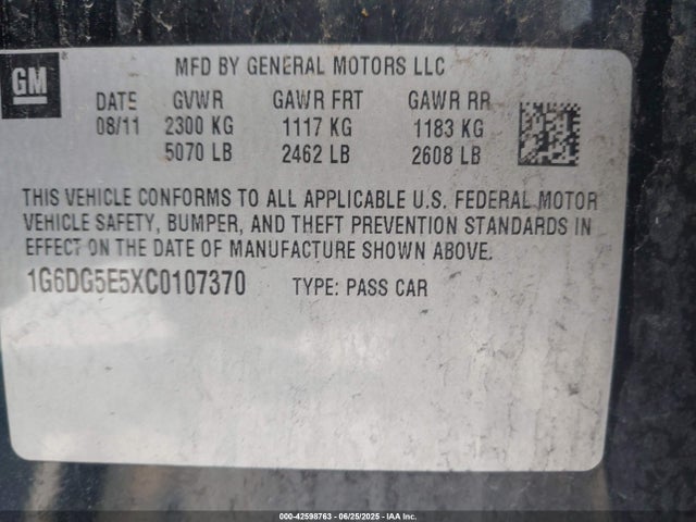 2012 CADILLAC CTS 1G6DG5E5XC0107370 Photo 8