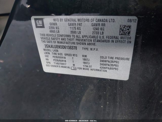 2013 GMC TERRAIN 2GKALUEK5D6136378 Photo 8