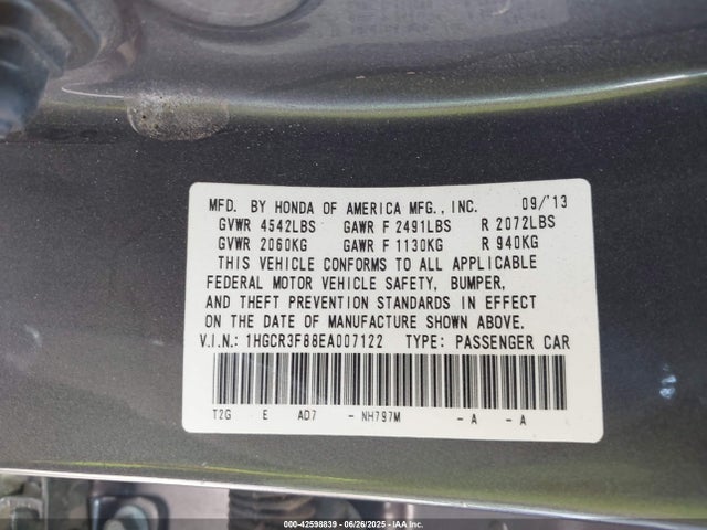 1HGCR3F88EA007122 Honda j35y1