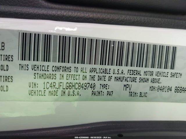 1C4RJFLG6HC849740 Jeep 2017